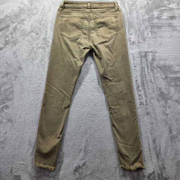 Miss Me Jeans Women's Size 27x27 Army Green Ankle Skinny Raw Hem Mid Rise - Picture 2 of 10